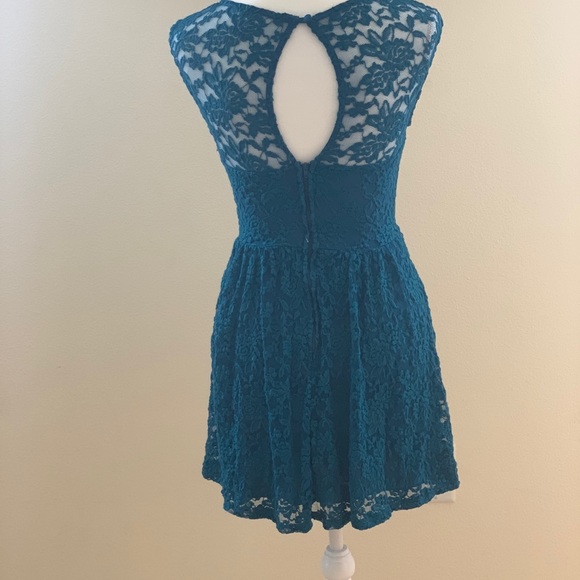 Sapphire Blue Fit and Flair cocktail dress - Picture 2 of 3